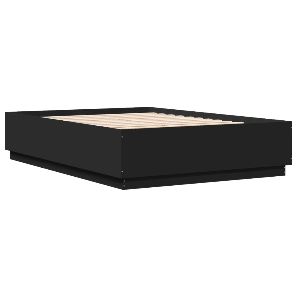 Cadre de lit avec LED sans matelas noir 150x200 cm - XIOS