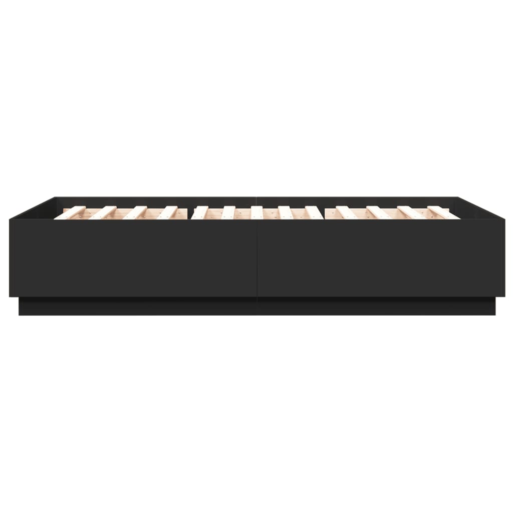 Cadre de lit avec LED sans matelas noir 150x200 cm - XIOS