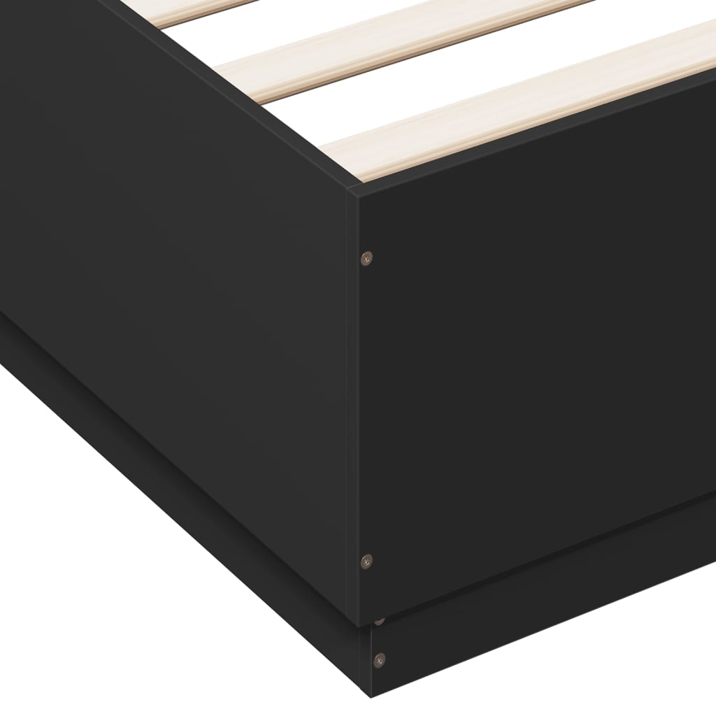 Cadre de lit avec LED sans matelas noir 150x200 cm - XIOS