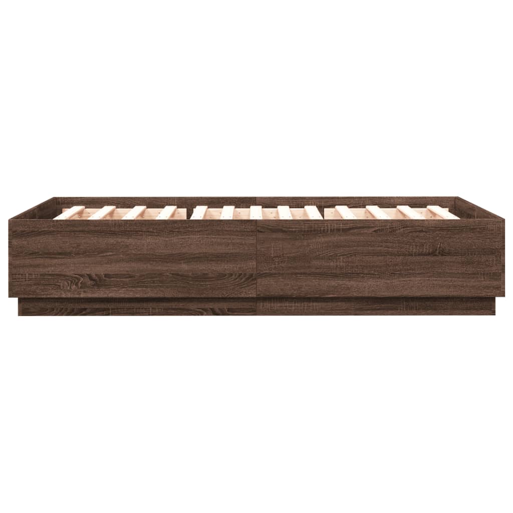 Cadre de lit avec LED sans matelas chêne marron 150x200 cm - XIOS