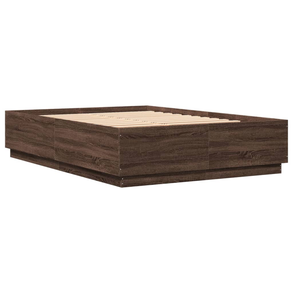 Cadre de lit avec LED sans matelas chêne marron 150x200 cm - XIOS