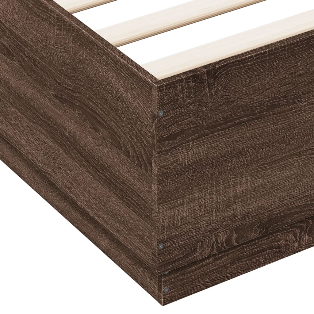 Cadre de lit avec LED sans matelas chêne marron 150x200 cm - XIOS
