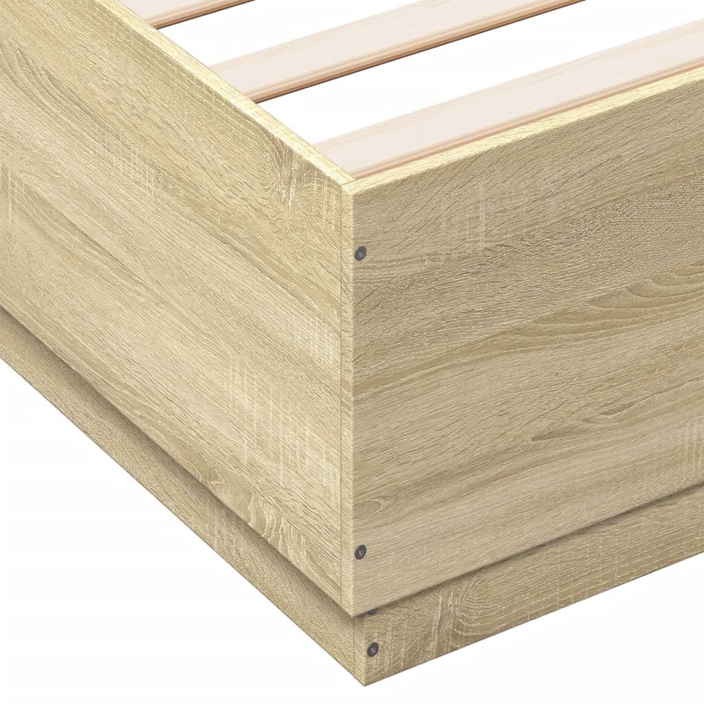 Cadre de lit avec LED sans matelas chêne sonoma 140x200 cm - XIOS