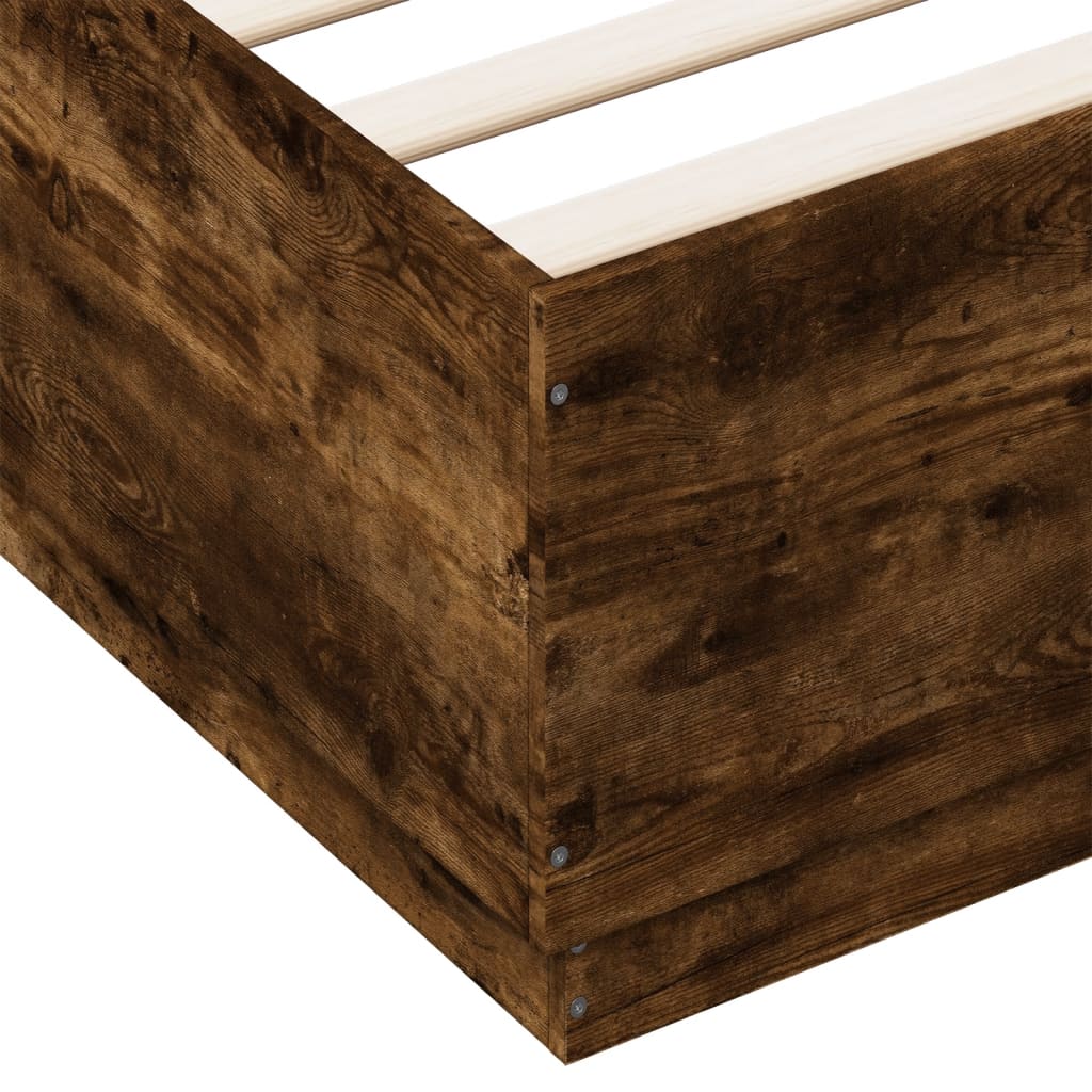 Cadre de lit avec LED sans matelas chêne fumé 140x200 cm - XIOS