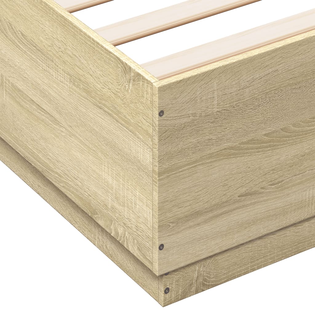 Cadre de lit avec LED sans matelas chêne sonoma 120x200 cm - XIOS