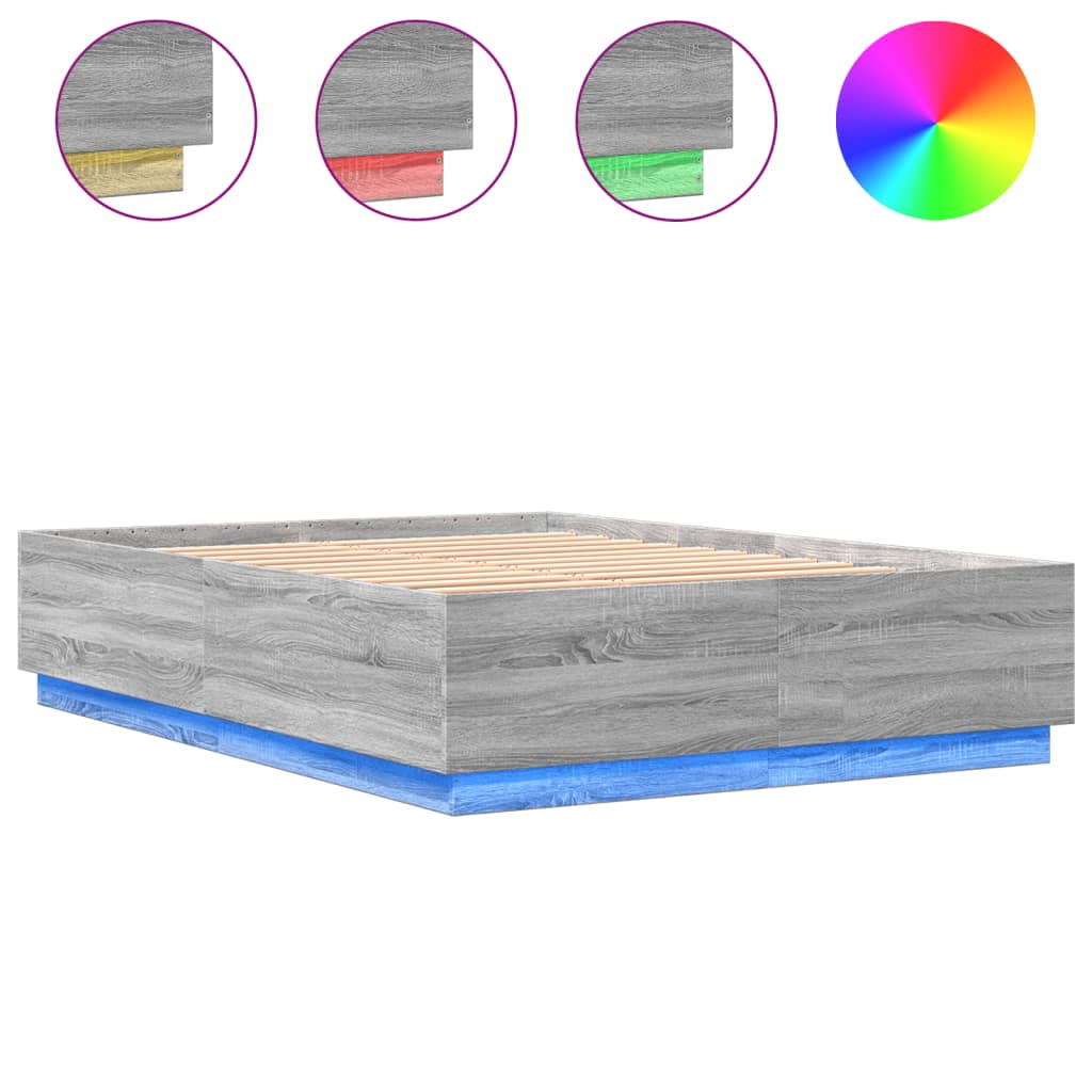 Cadre de lit avec LED sans matelas sonoma gris 120x200 cm - XIOS