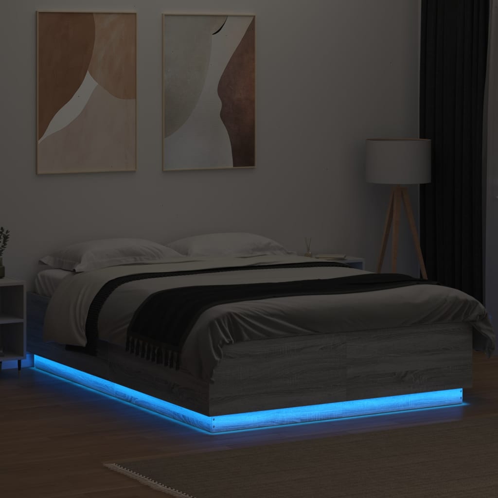 Cadre de lit avec LED sans matelas sonoma gris 120x200 cm - XIOS