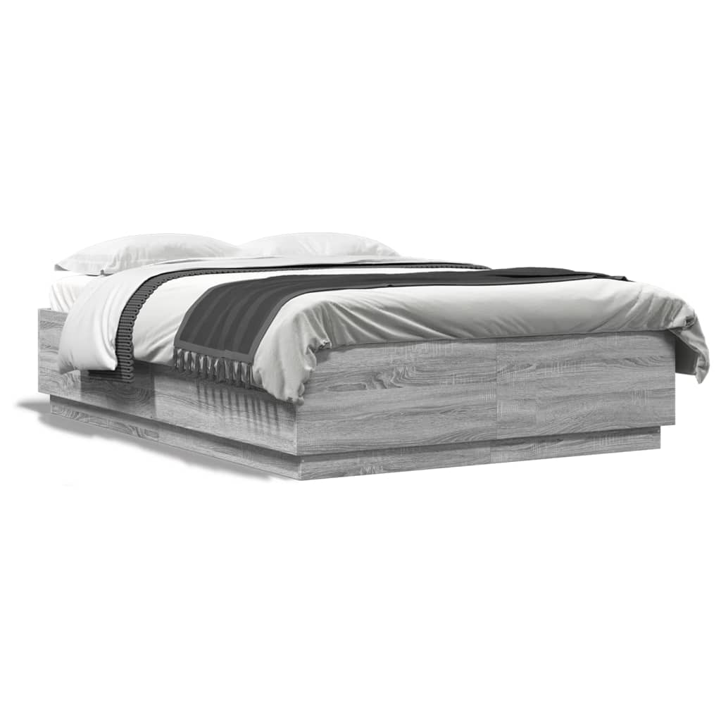 Cadre de lit avec LED sans matelas sonoma gris 120x200 cm - XIOS