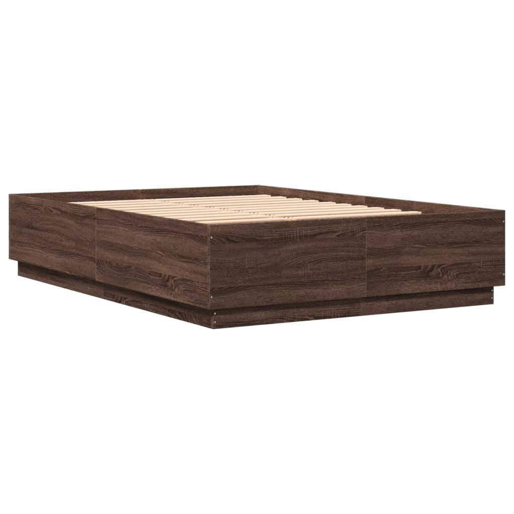 Cadre de lit avec LED sans matelas chêne marron 120x200 cm - XIOS