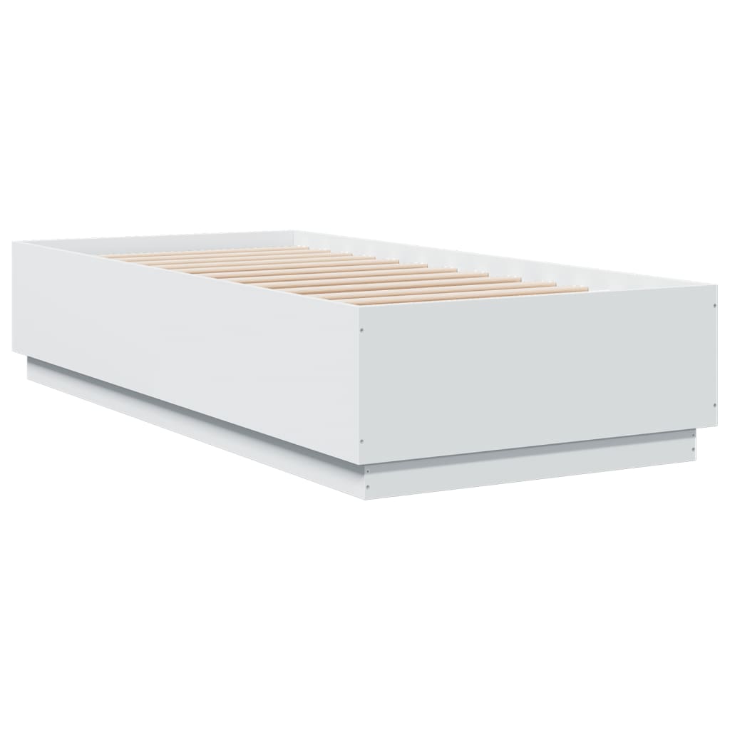 Cadre de lit avec LED sans matelas blanc 100x200 cm - XIOS