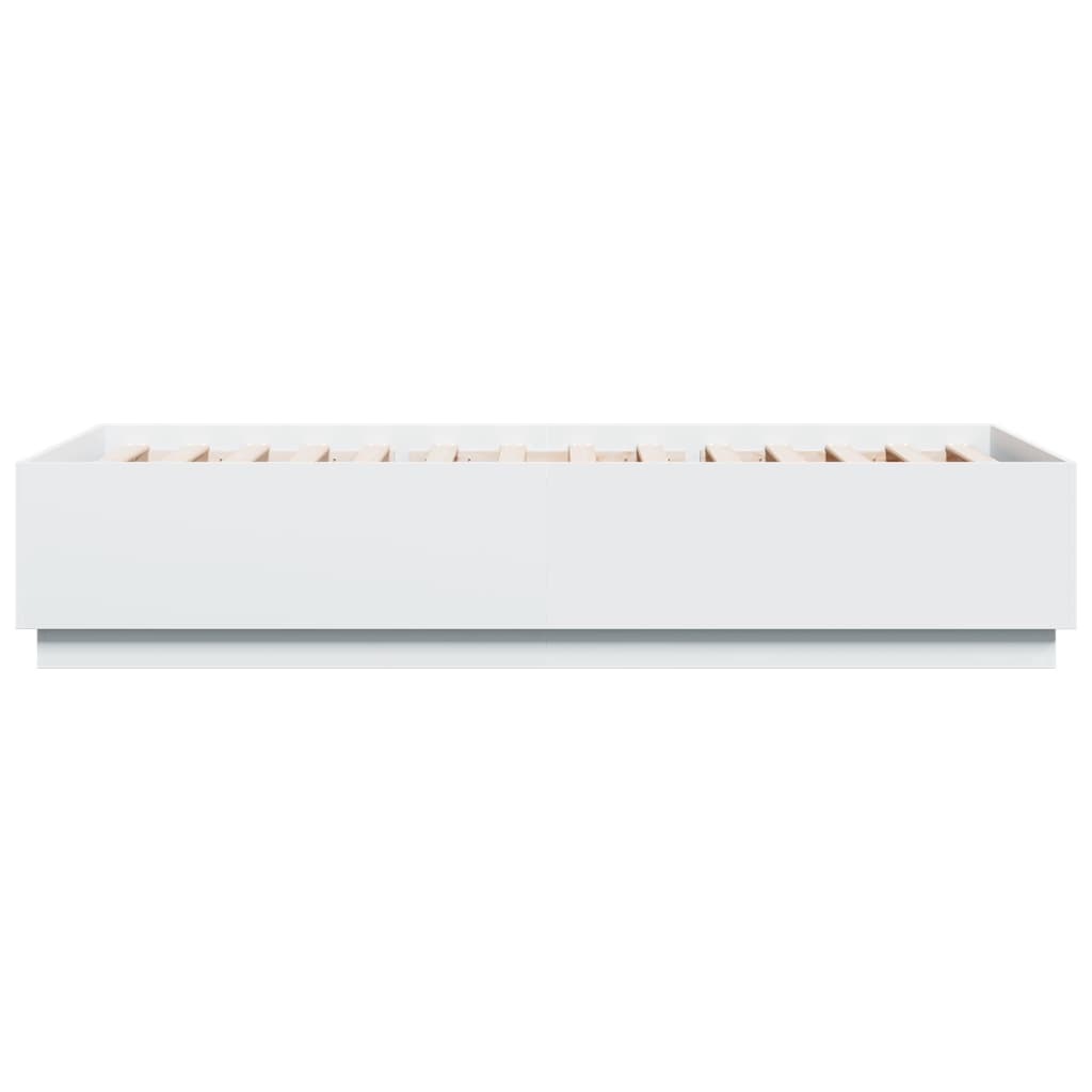 Cadre de lit avec LED sans matelas blanc 100x200 cm - XIOS