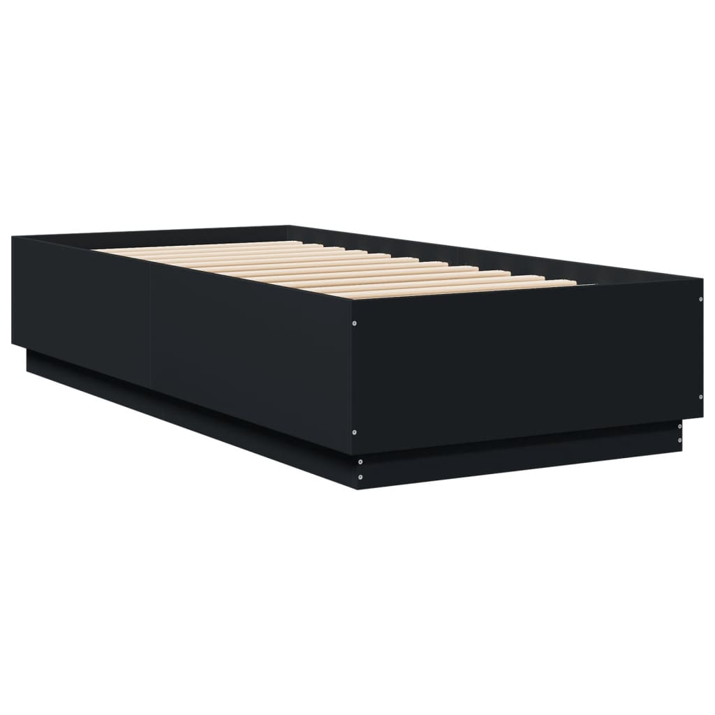 Cadre de lit avec LED sans matelas noir 100x200 cm - XIOS