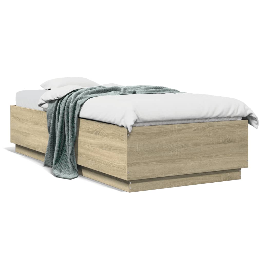 Cadre de lit avec LED sans matelas chêne sonoma 100x200 cm - XIOS