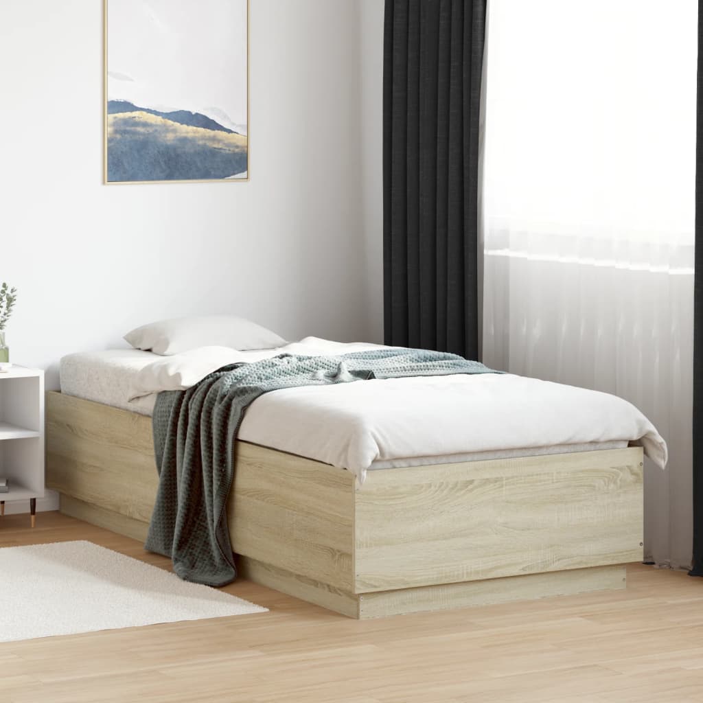 Cadre de lit avec LED sans matelas chêne sonoma 100x200 cm - XIOS