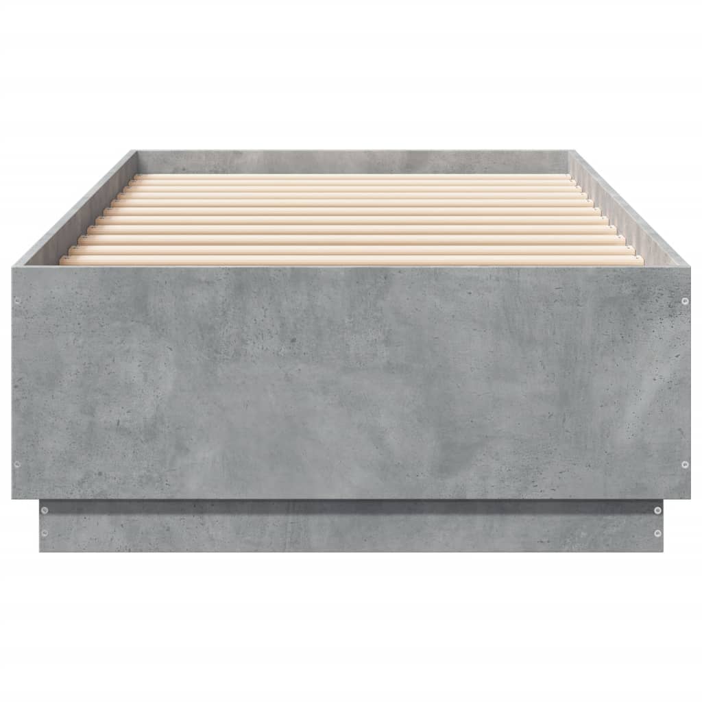 Cadre de lit avec LED sans matelas gris béton 100x200 cm - XIOS