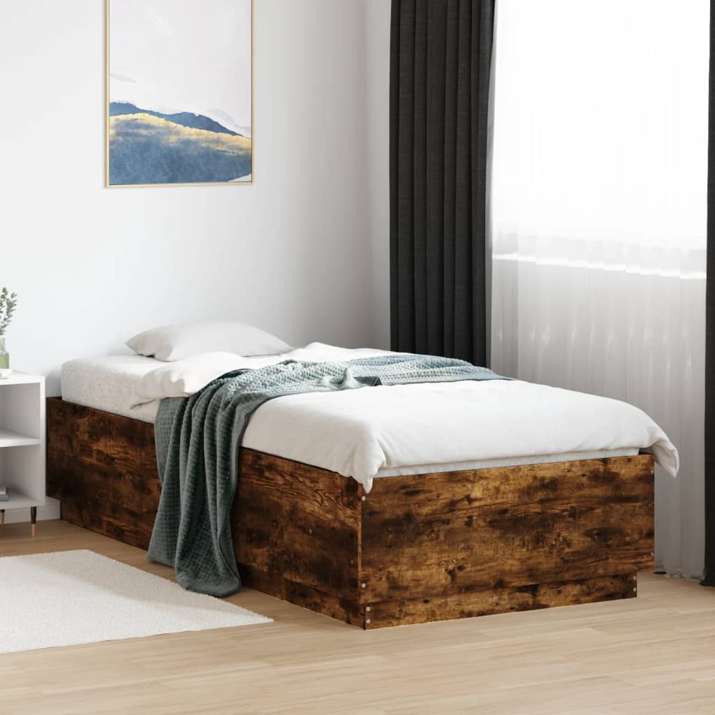 Cadre de lit avec LED sans matelas chêne fumé 100x200 cm - XIOS