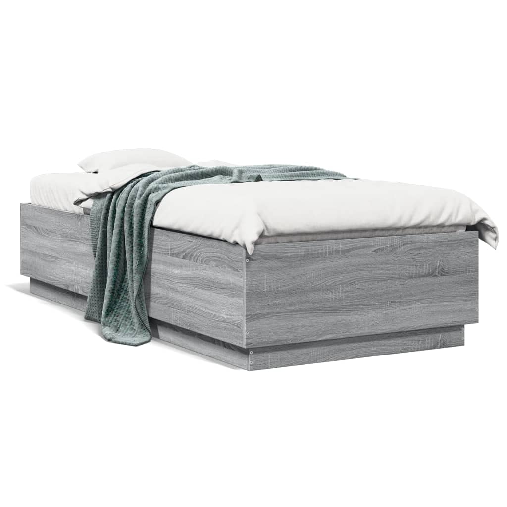 Cadre de lit avec LED sans matelas sonoma gris 100x200 cm - XIOS