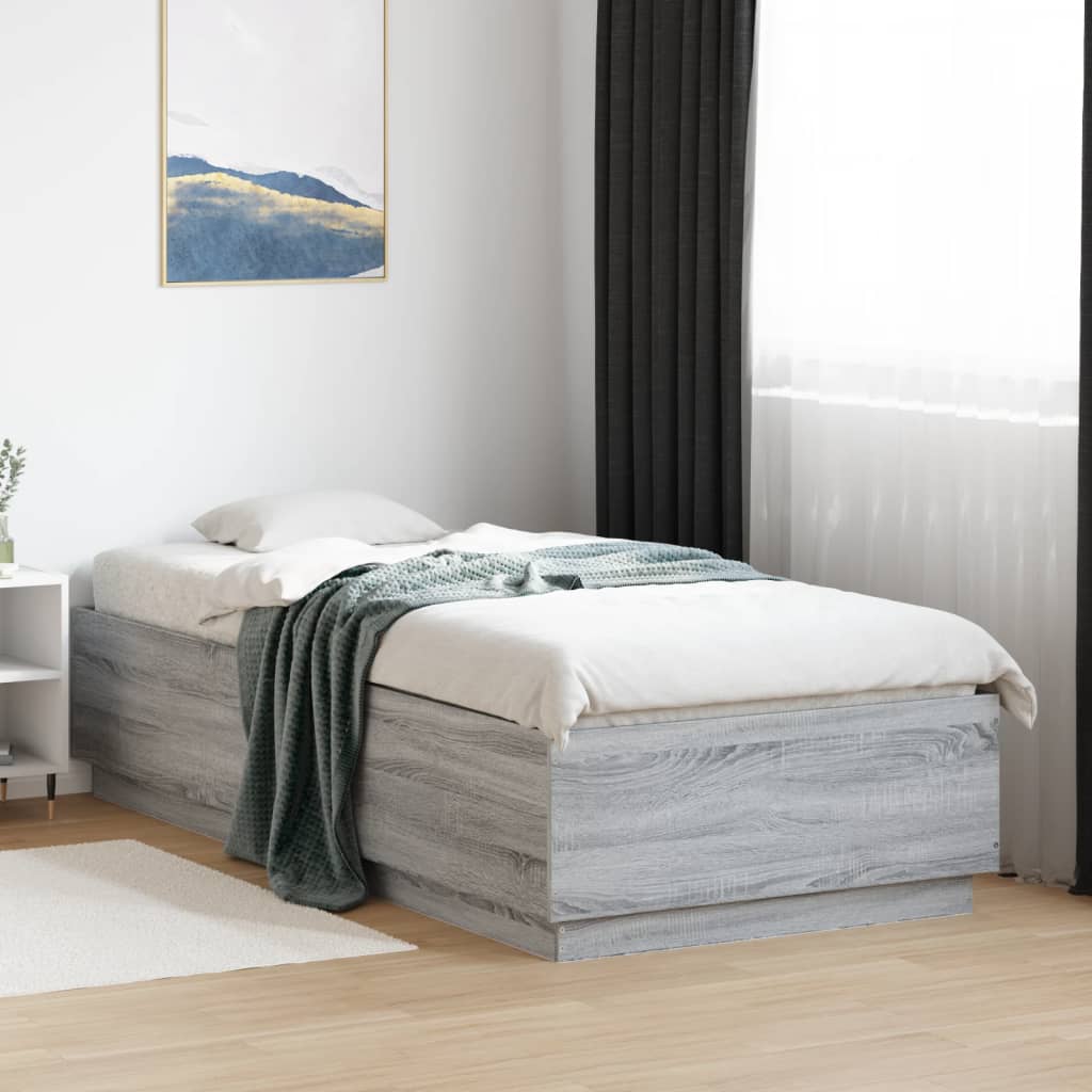 Cadre de lit avec LED sans matelas sonoma gris 100x200 cm - XIOS