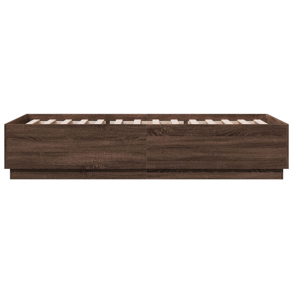 Cadre de lit avec LED sans matelas chêne marron 100x200 cm - XIOS