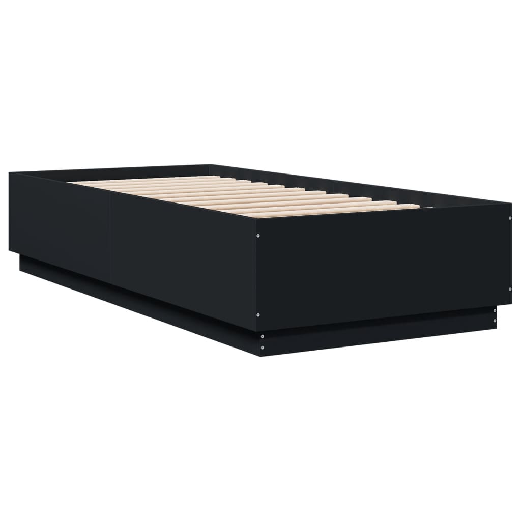 Cadre de lit avec LED sans matelas noir 90x200 cm - XIOS