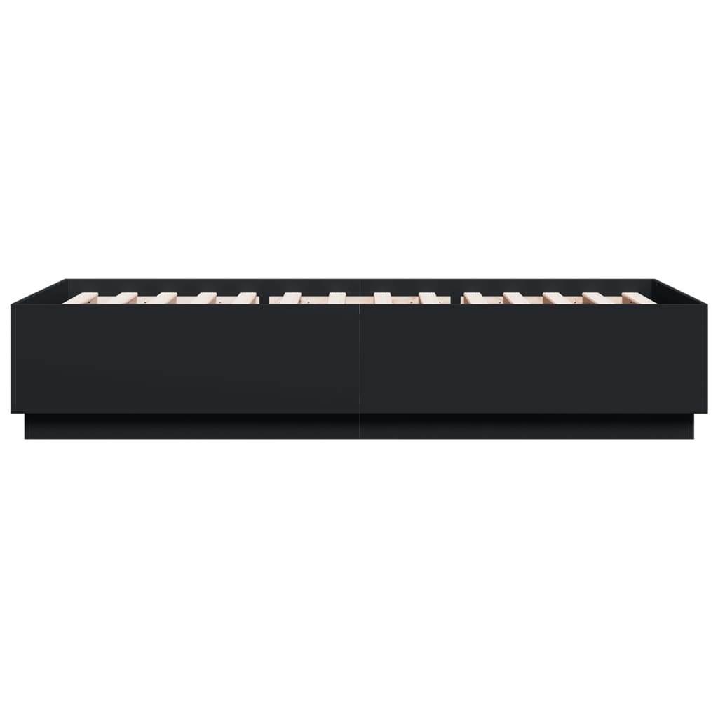 Cadre de lit avec LED sans matelas noir 90x200 cm - XIOS