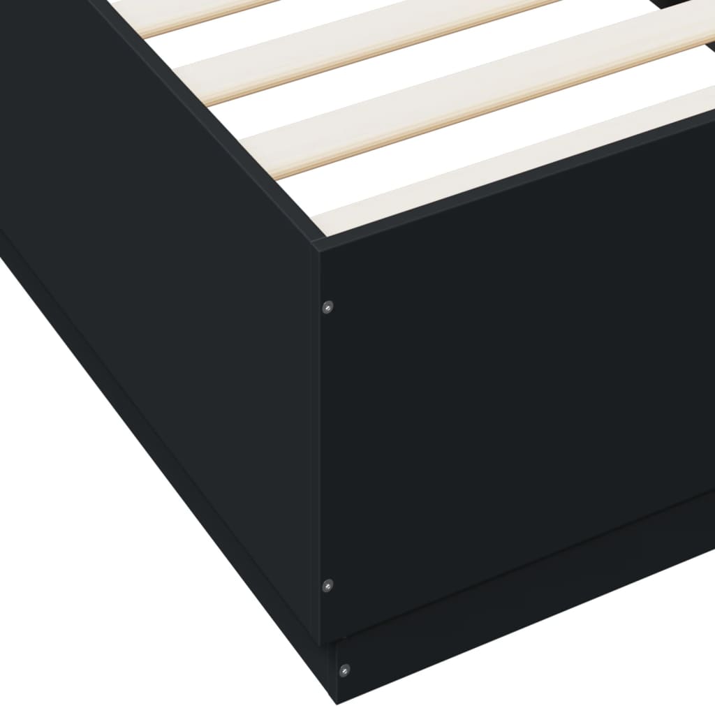 Cadre de lit avec LED sans matelas noir 90x200 cm - XIOS