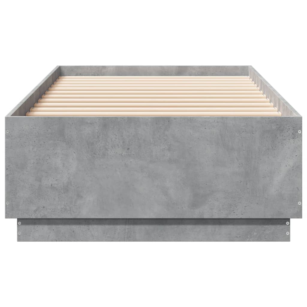 Cadre de lit avec LED sans matelas gris béton 90x200 cm - XIOS