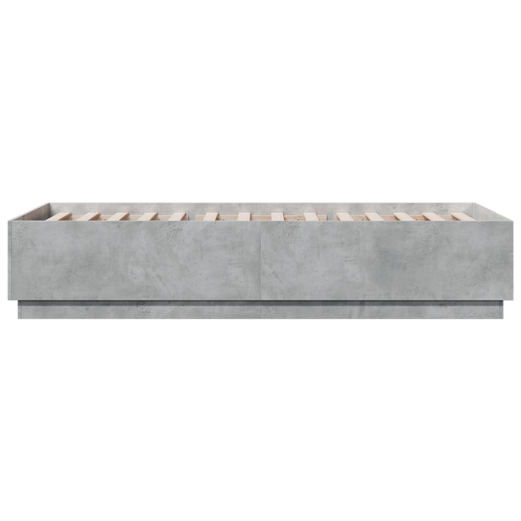 Cadre de lit avec LED sans matelas gris béton 90x200 cm - XIOS