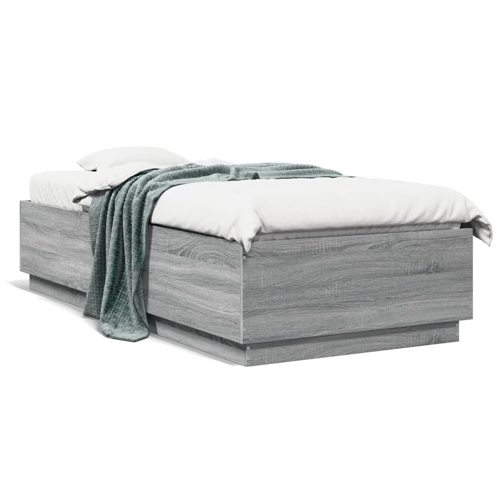 Cadre de lit avec LED sans matelas sonoma gris 90x200 cm - XIOS