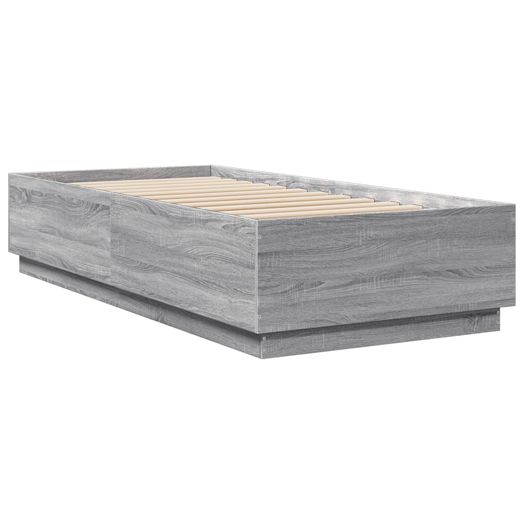 Cadre de lit avec LED sans matelas sonoma gris 90x200 cm - XIOS