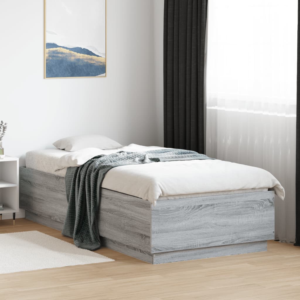 Cadre de lit avec LED sans matelas sonoma gris 90x200 cm - XIOS
