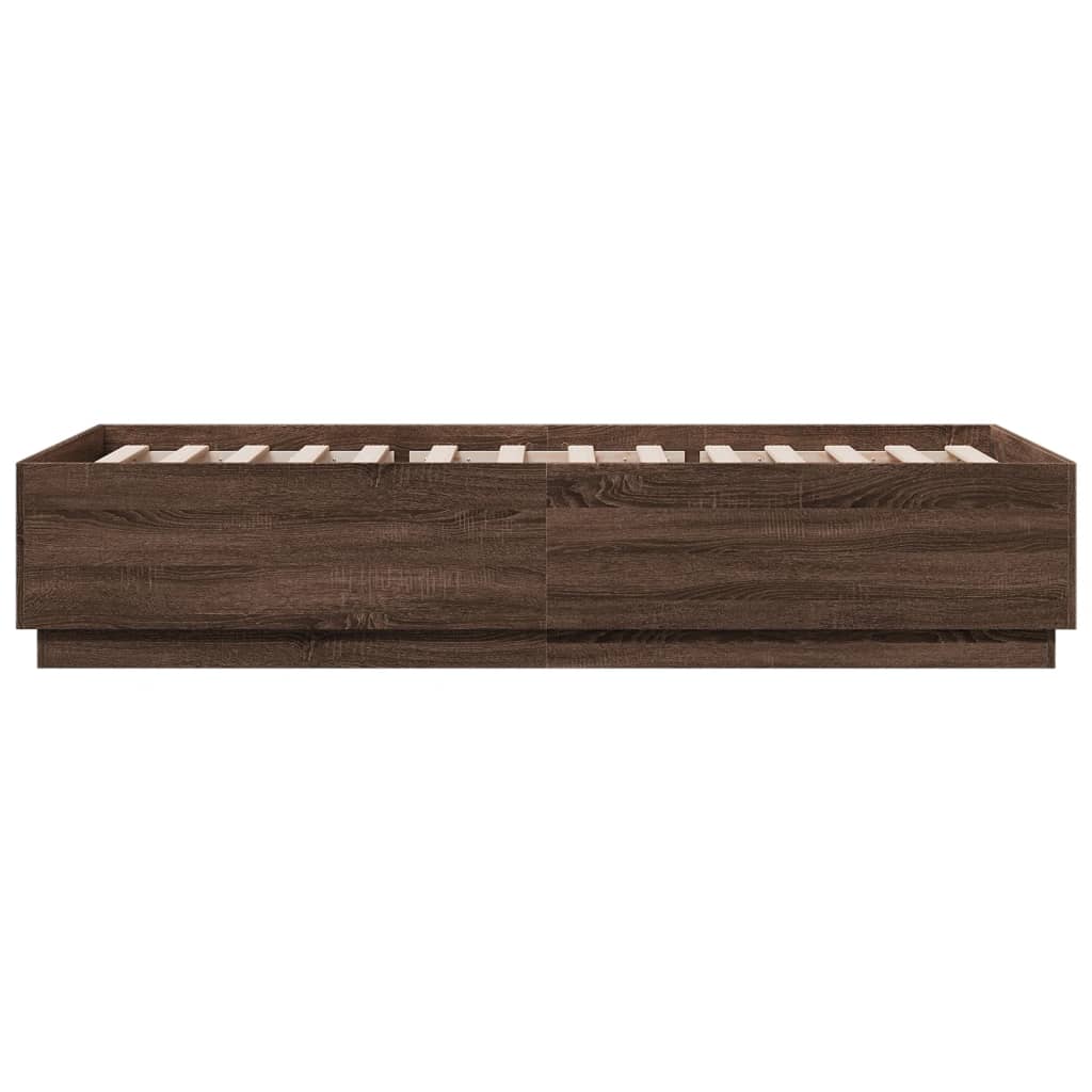 Cadre de lit avec LED sans matelas chêne marron 90x200 cm - XIOS