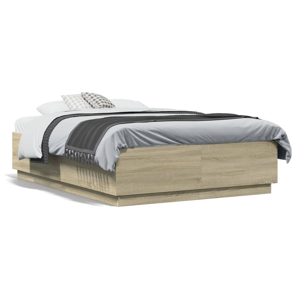 Cadre de lit avec LED sans matelas chêne sonoma 140x190 cm - XIOS