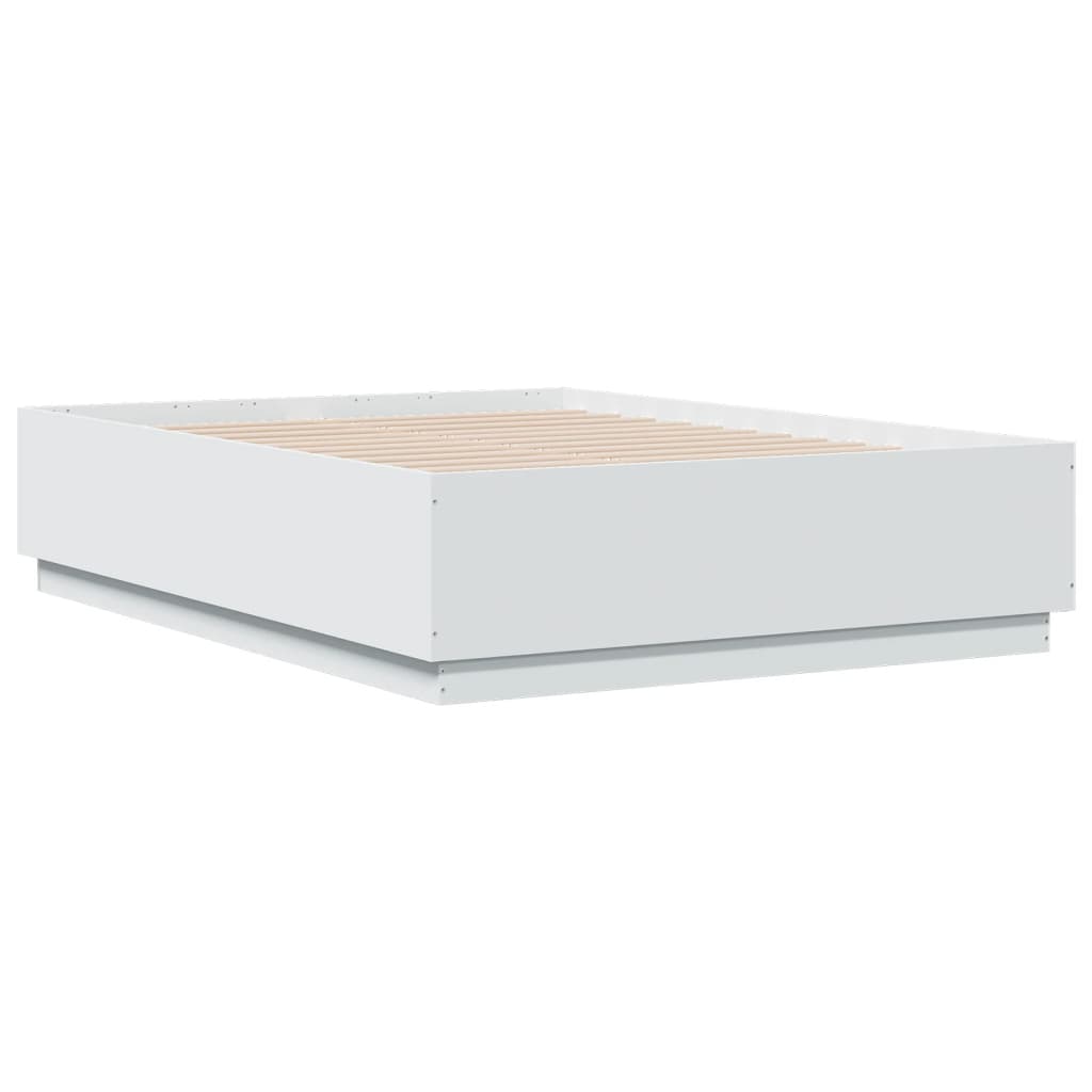 Cadre de lit avec LED sans matelas blanc 135x190 cm - XIOS