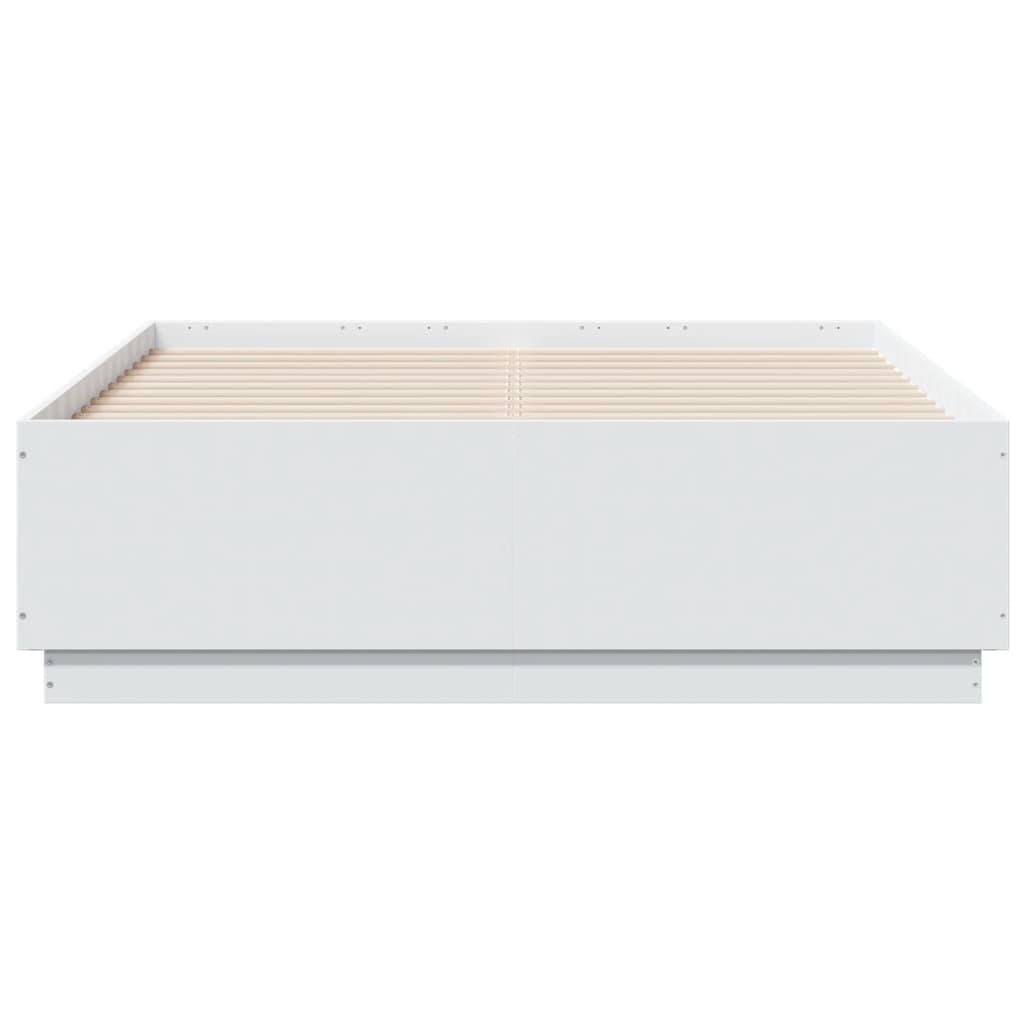 Cadre de lit avec LED sans matelas blanc 135x190 cm - XIOS
