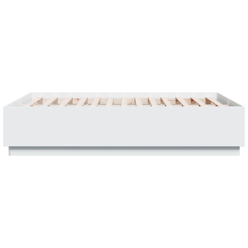 Cadre de lit avec LED sans matelas blanc 135x190 cm - XIOS