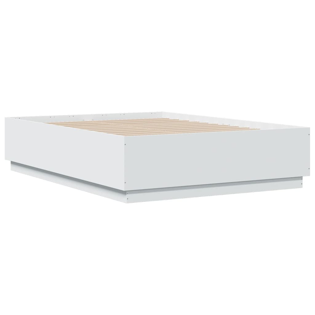 Cadre de lit avec LED sans matelas blanc 135x190 cm - XIOS
