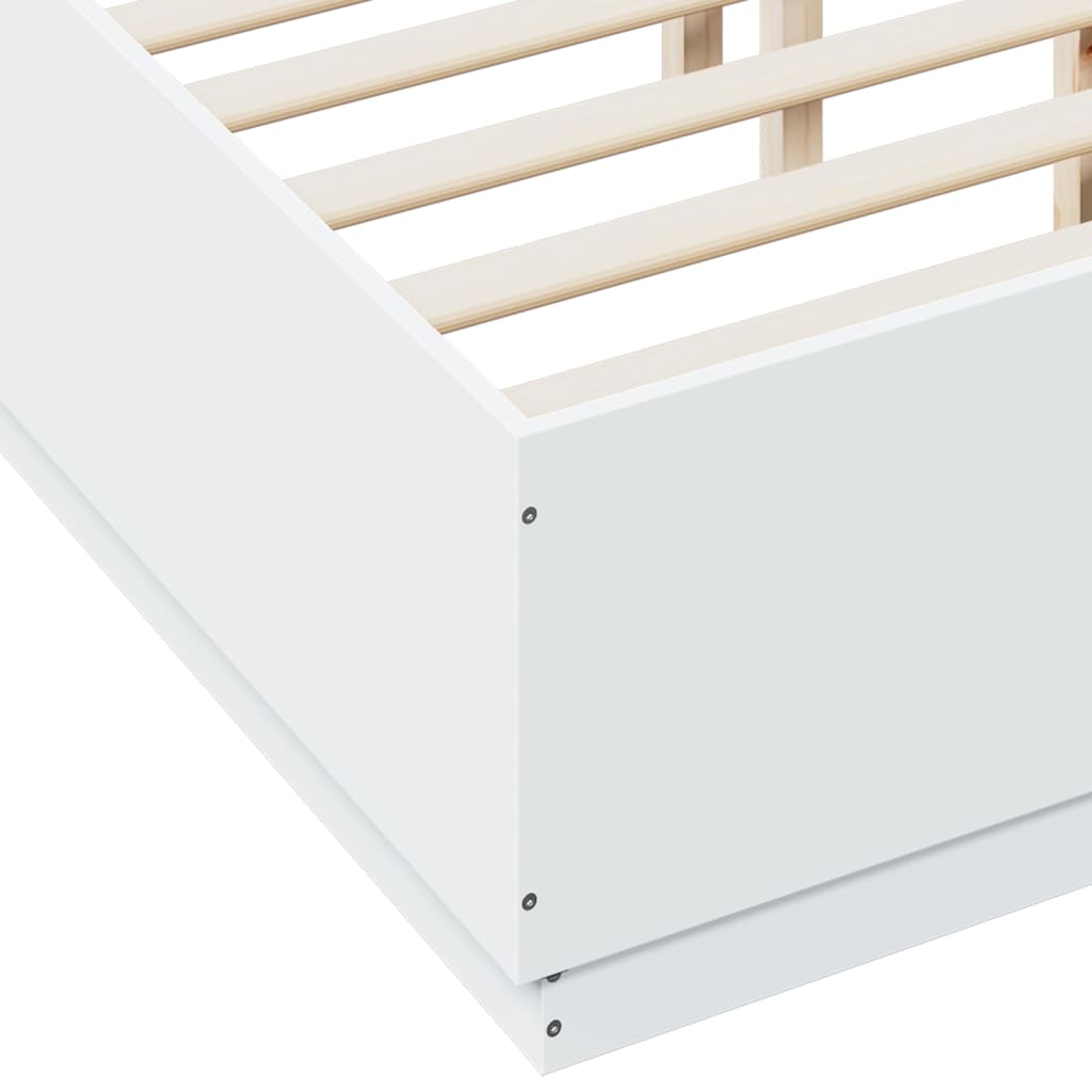 Cadre de lit avec LED sans matelas blanc 135x190 cm - XIOS