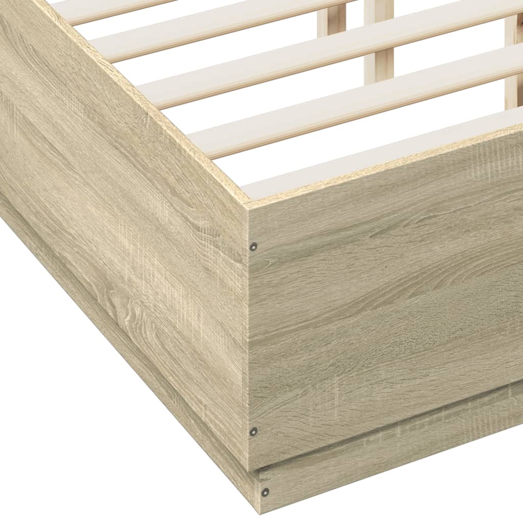 Cadre de lit avec LED sans matelas chêne sonoma 135x190 cm - XIOS