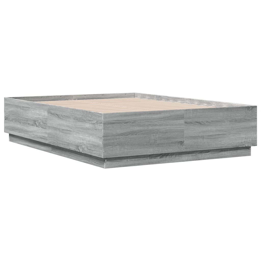 Cadre de lit avec LED sans matelas sonoma gris 135x190 cm - XIOS