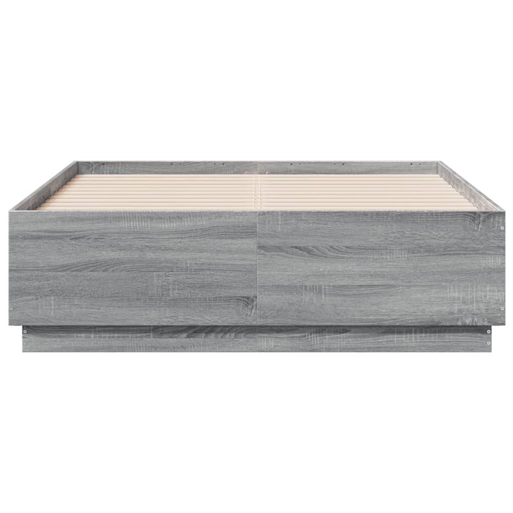 Cadre de lit avec LED sans matelas sonoma gris 135x190 cm - XIOS