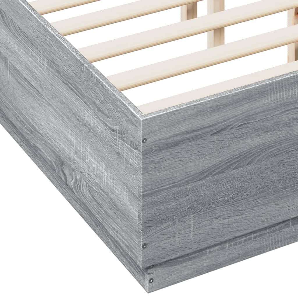 Cadre de lit avec LED sans matelas sonoma gris 135x190 cm - XIOS