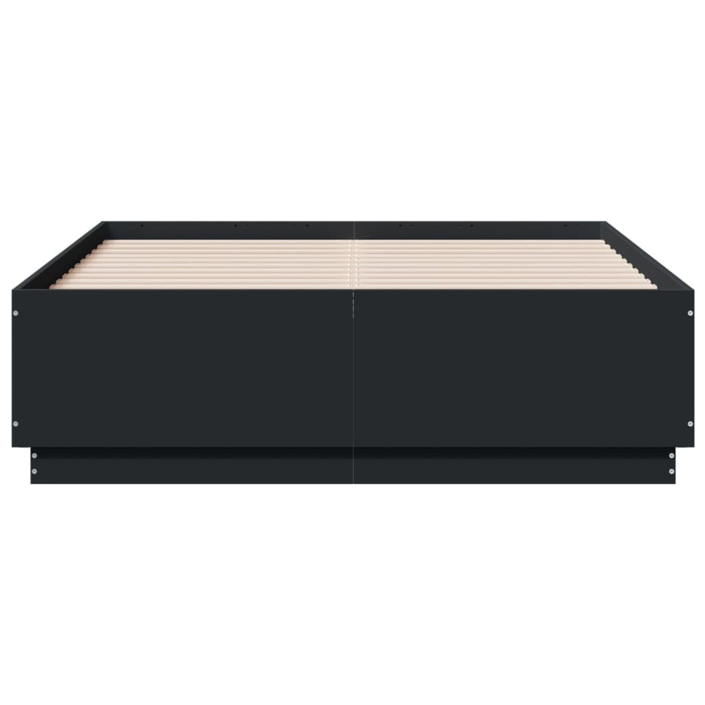 Cadre de lit avec LED sans matelas noir 120x190 cm - XIOS