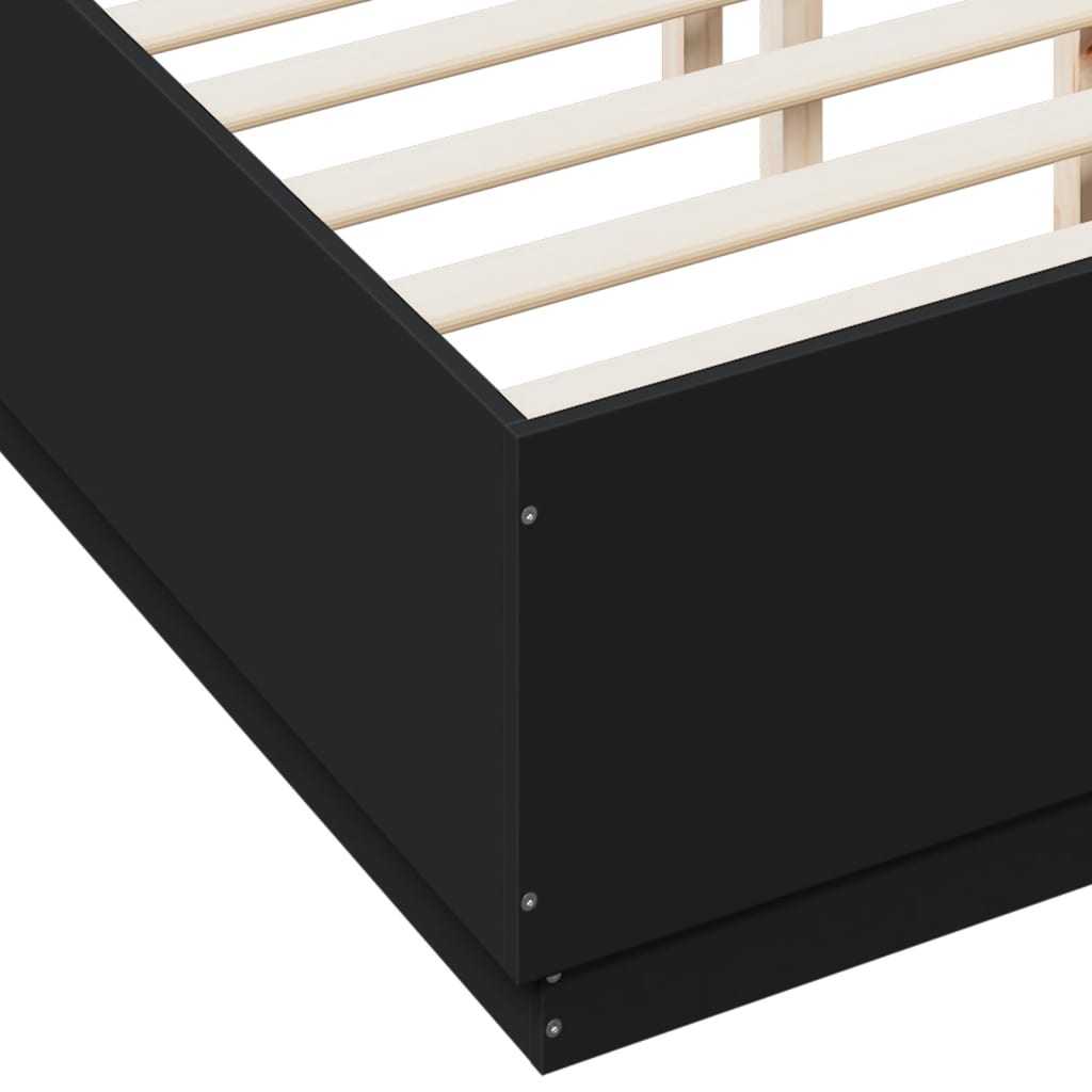 Cadre de lit avec LED sans matelas noir 120x190 cm - XIOS