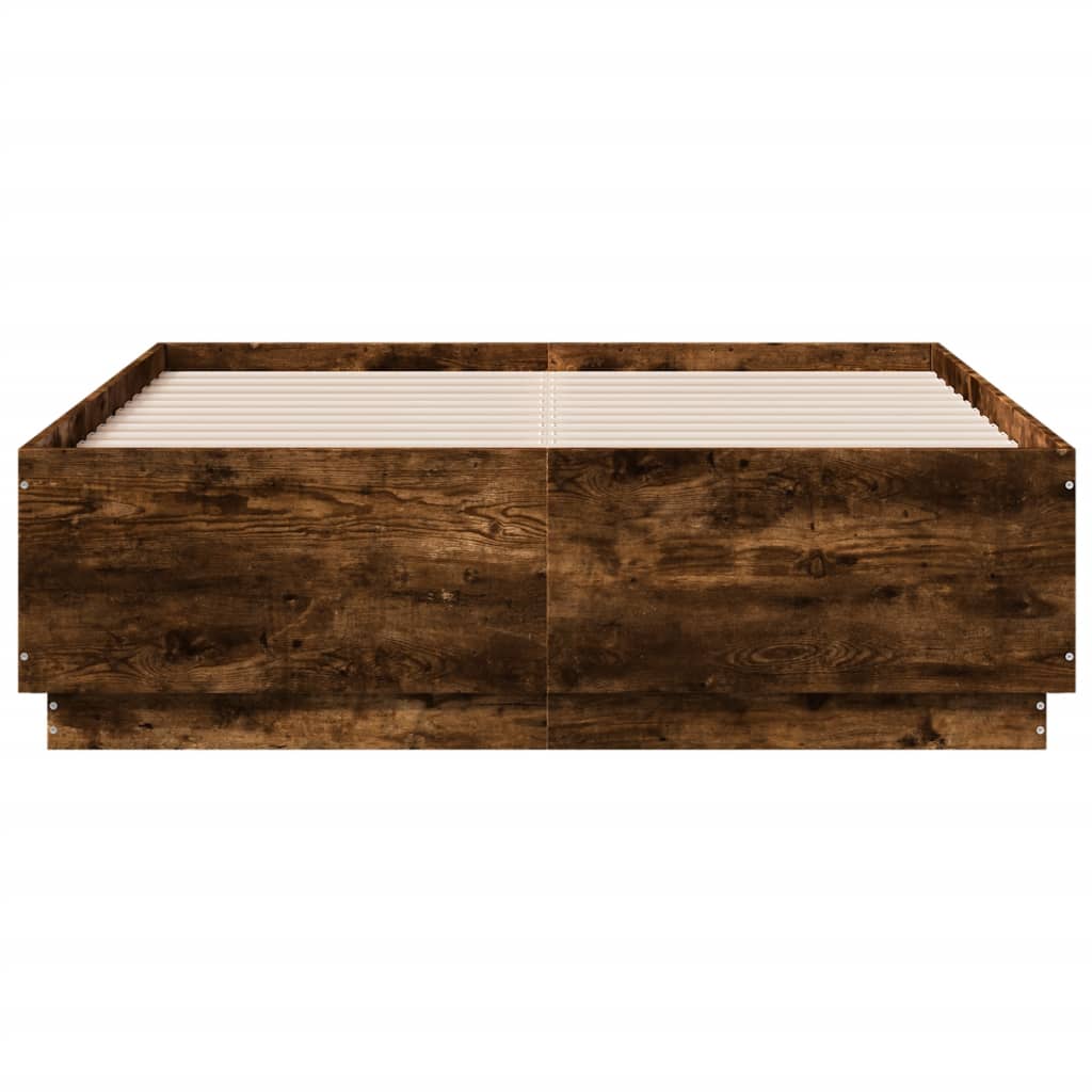 Cadre de lit avec LED sans matelas chêne fumé 120x190 cm - XIOS