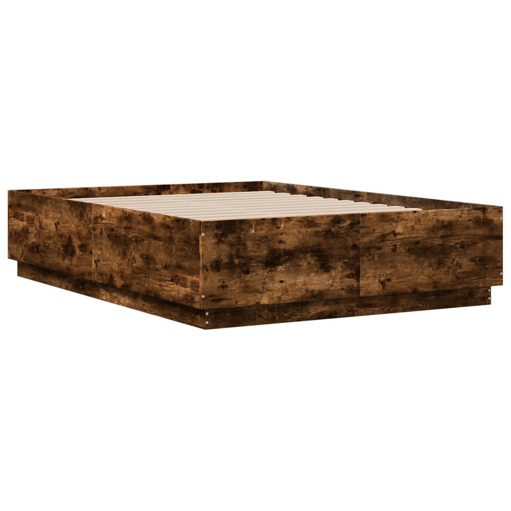 Cadre de lit avec LED sans matelas chêne fumé 120x190 cm - XIOS