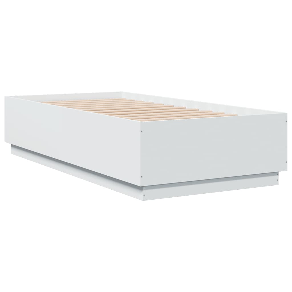 Cadre de lit avec LED sans matelas blanc 90x190 cm - XIOS