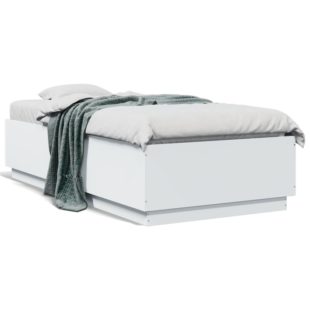 Cadre de lit avec LED sans matelas blanc 90x190 cm - XIOS