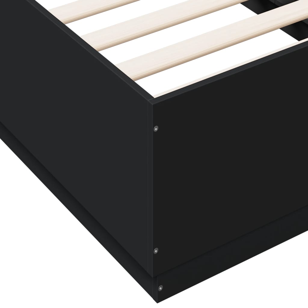 Cadre de lit avec LED sans matelas noir 90x190 cm - XIOS