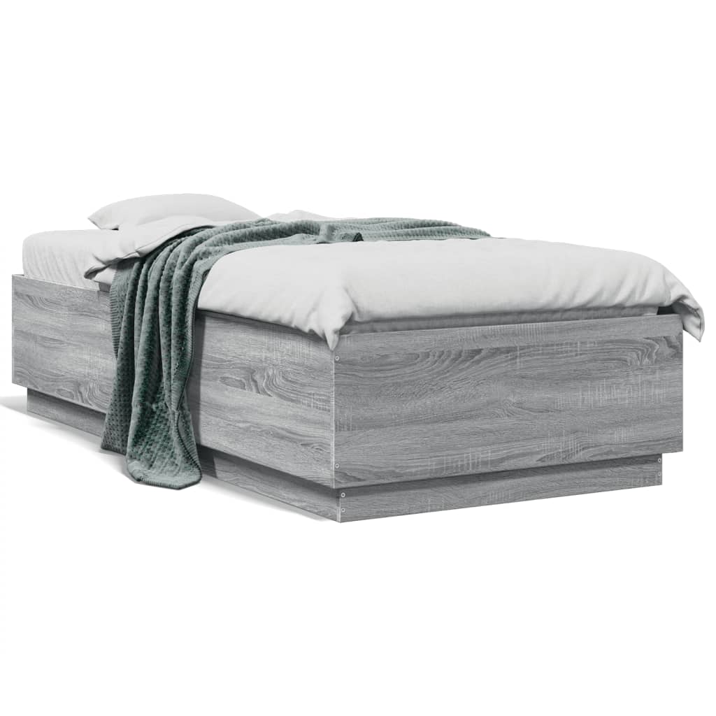 Cadre de lit avec LED sans matelas sonoma gris 90x190 cm - XIOS